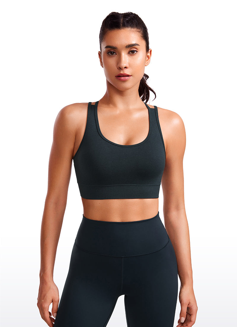 Seamless Sports Bra - Criss Cross Back, Longline