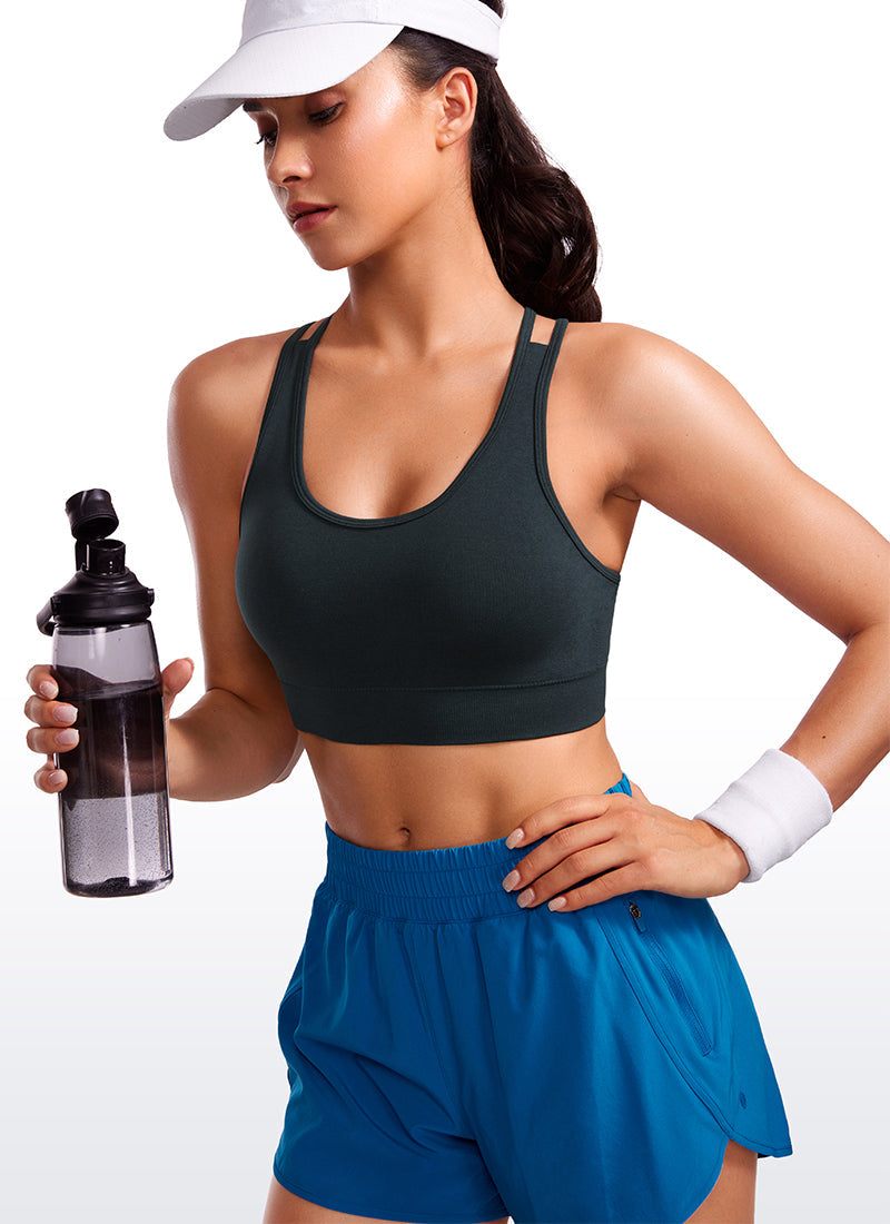 Seamless Sports Bra - Criss Cross Back, Longline