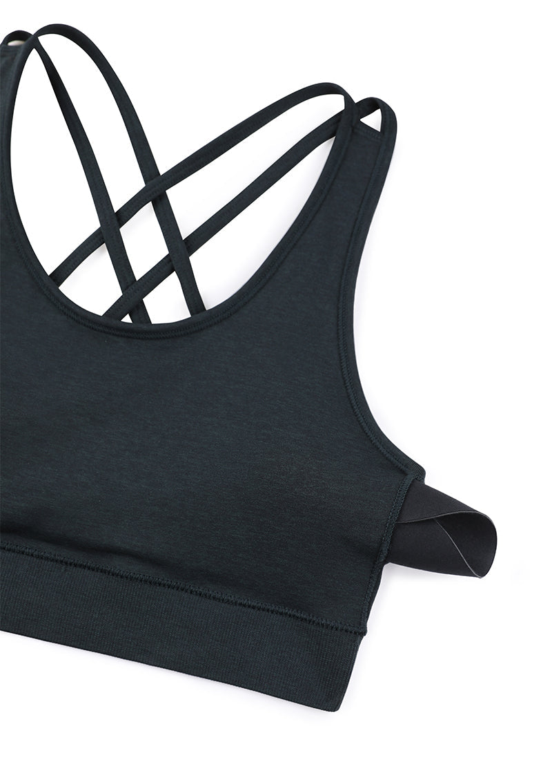 Seamless Sports Bra - Criss Cross Back, Longline
