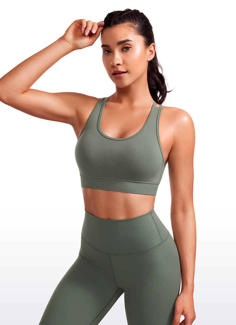 Seamless Sports Bra - Criss Cross Back, Longline