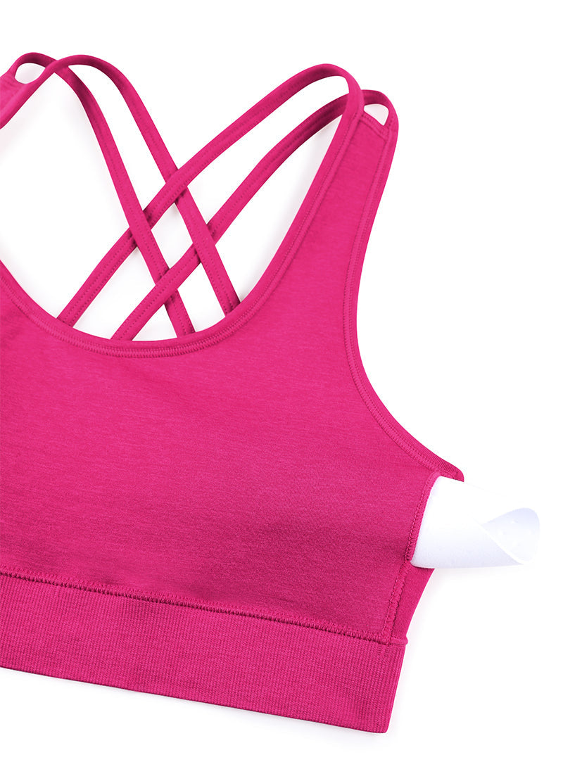 Seamless Sports Bra - Criss Cross Back, Longline