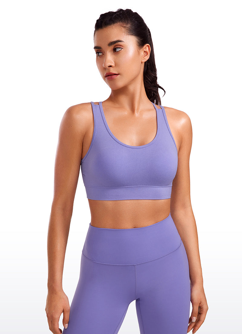 Seamless Sports Bra - Criss Cross Back, Longline