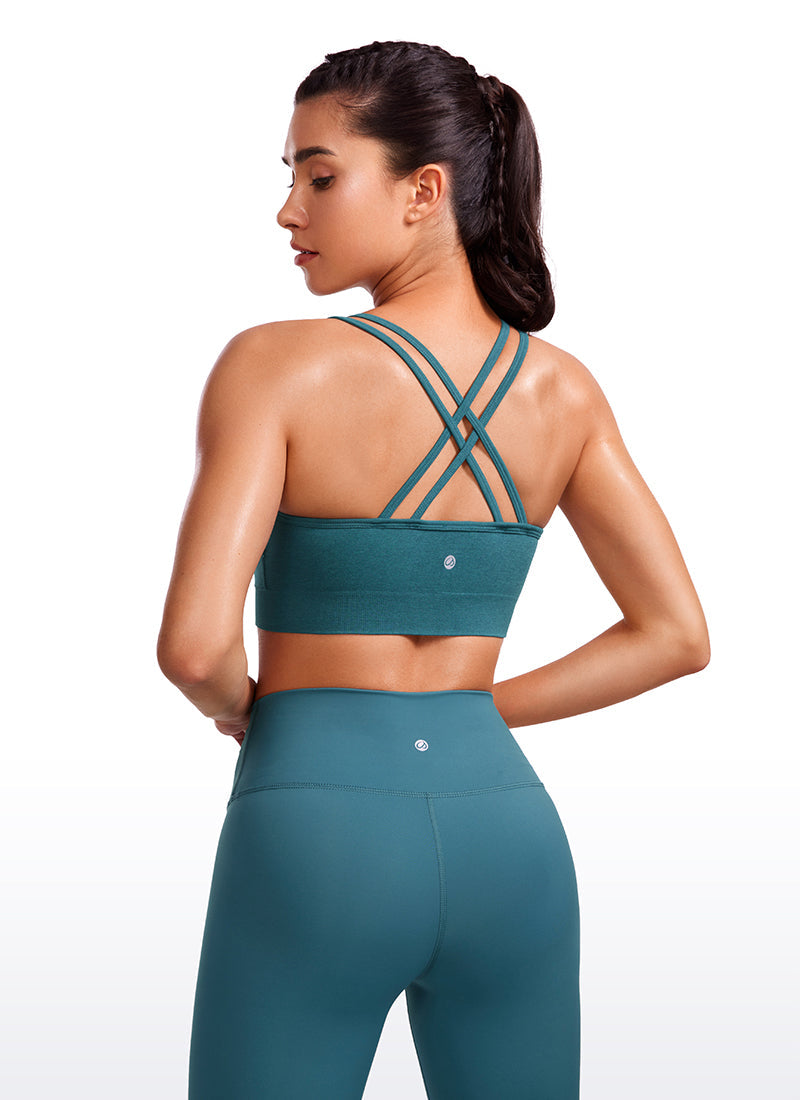 Seamless Sports Bra - Criss Cross Back, Longline