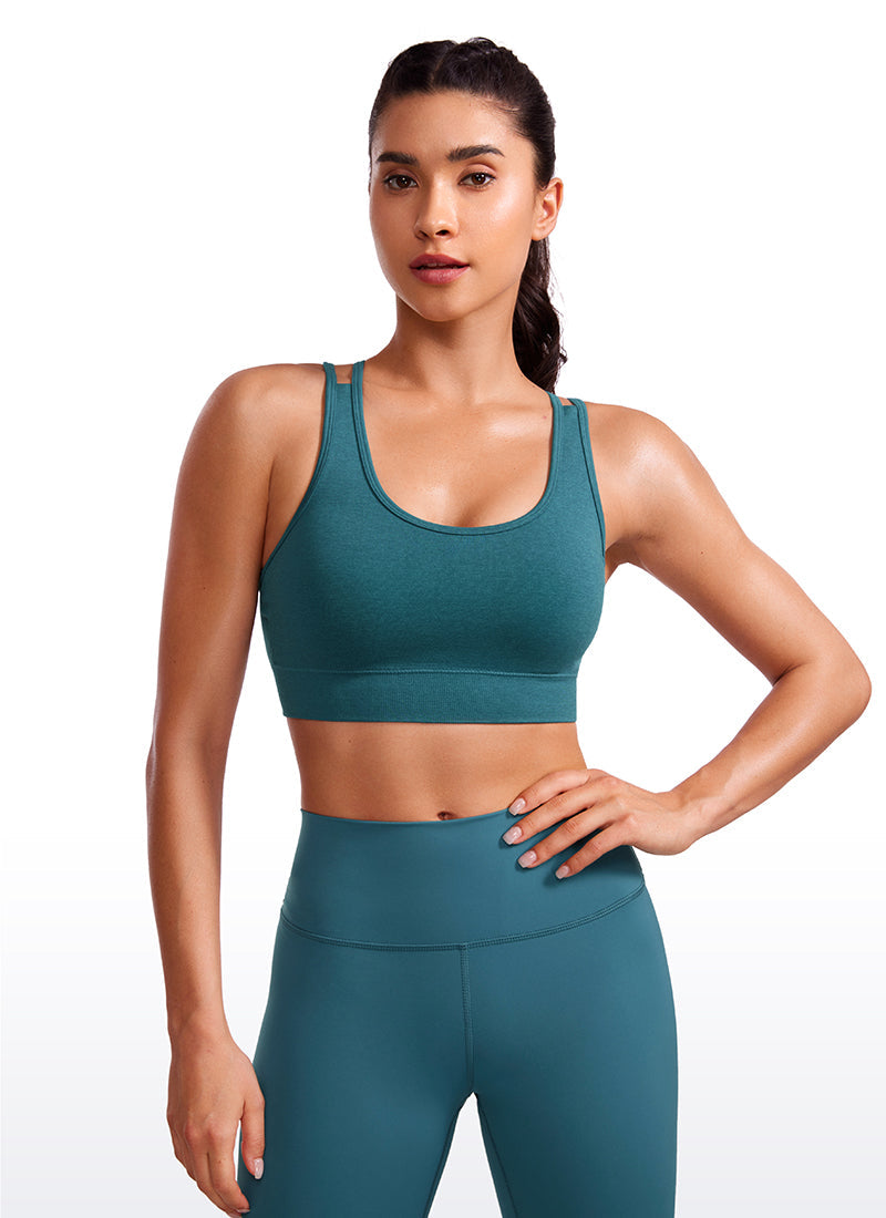 Seamless Sports Bra - Criss Cross Back, Longline
