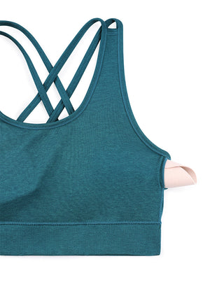 Seamless Sports Bra - Criss Cross Back, Longline