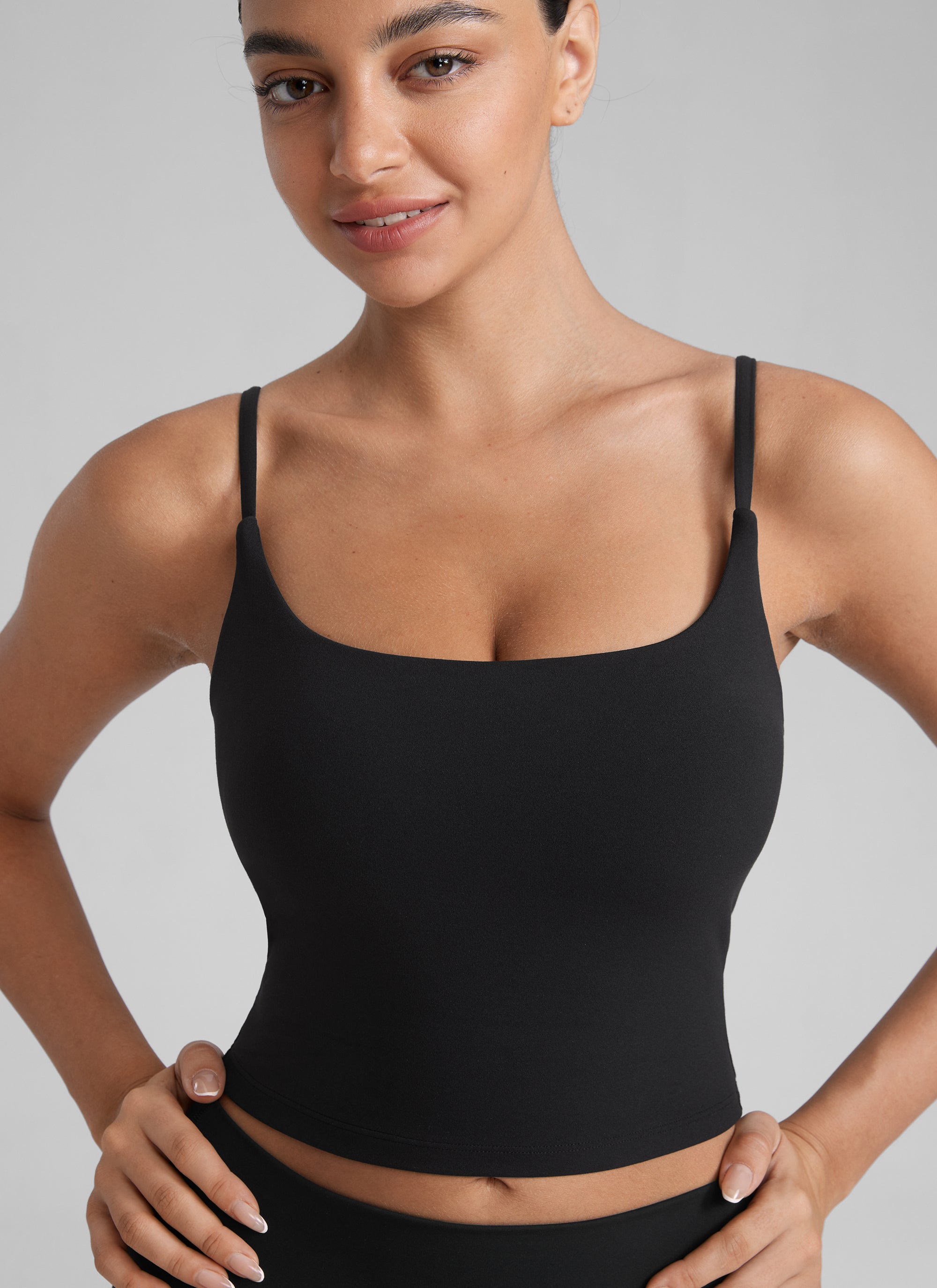 Crop Top Sports Bra - Cropped Tank, Built-in Support