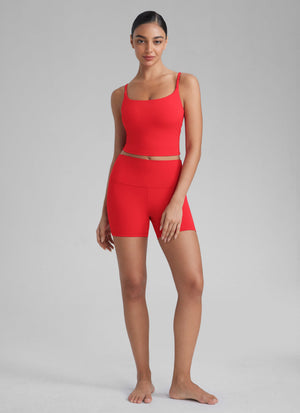 Crop Top Sports Bra - Cropped Tank, Built-in Support