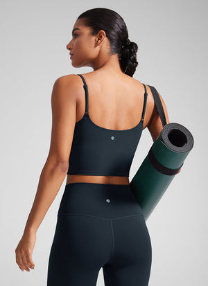 Crop Top Sports Bra - Cropped Tank, Built-in Support
