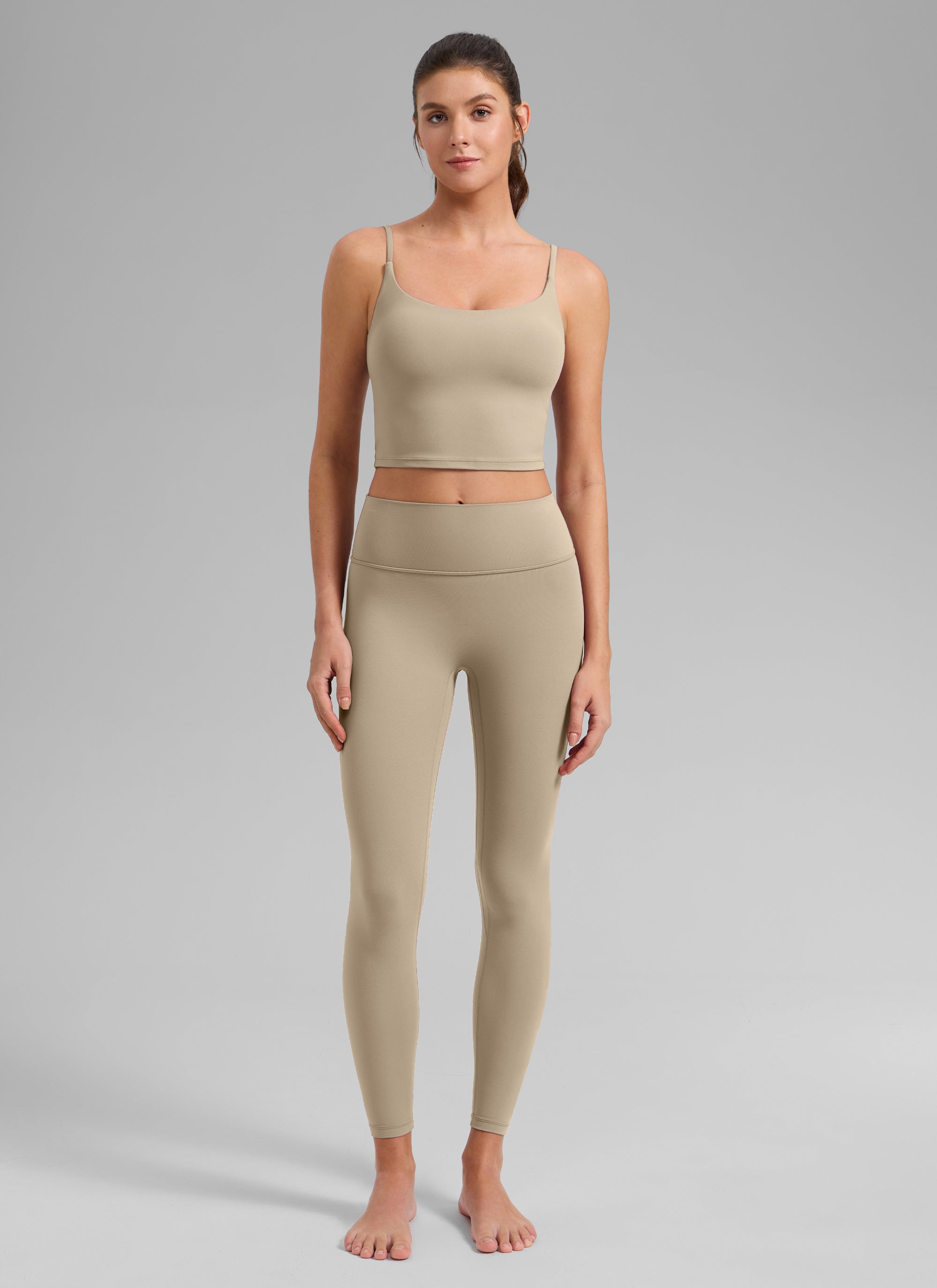 Crop Top Sports Bra - Cropped Tank, Built-in Support