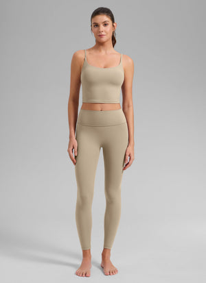 Crop Top Sports Bra - Cropped Tank, Built-in Support
