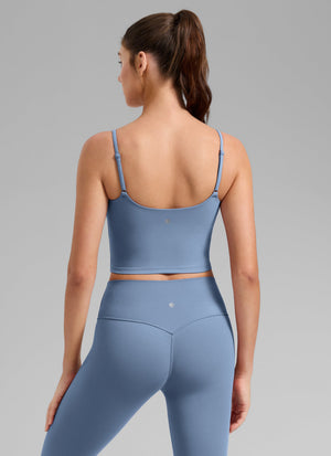 Crop Top Sports Bra - Cropped Tank, Built-in Support