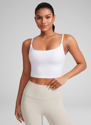 Crop Top Sports Bra - Cropped Tank, Built-in Support