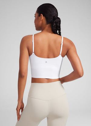 Crop Top Sports Bra - Cropped Tank, Built-in Support