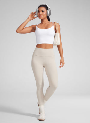 Crop Top Sports Bra - Cropped Tank, Built-in Support