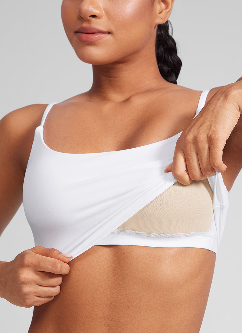 Crop Top Sports Bra - Cropped Tank, Built-in Support