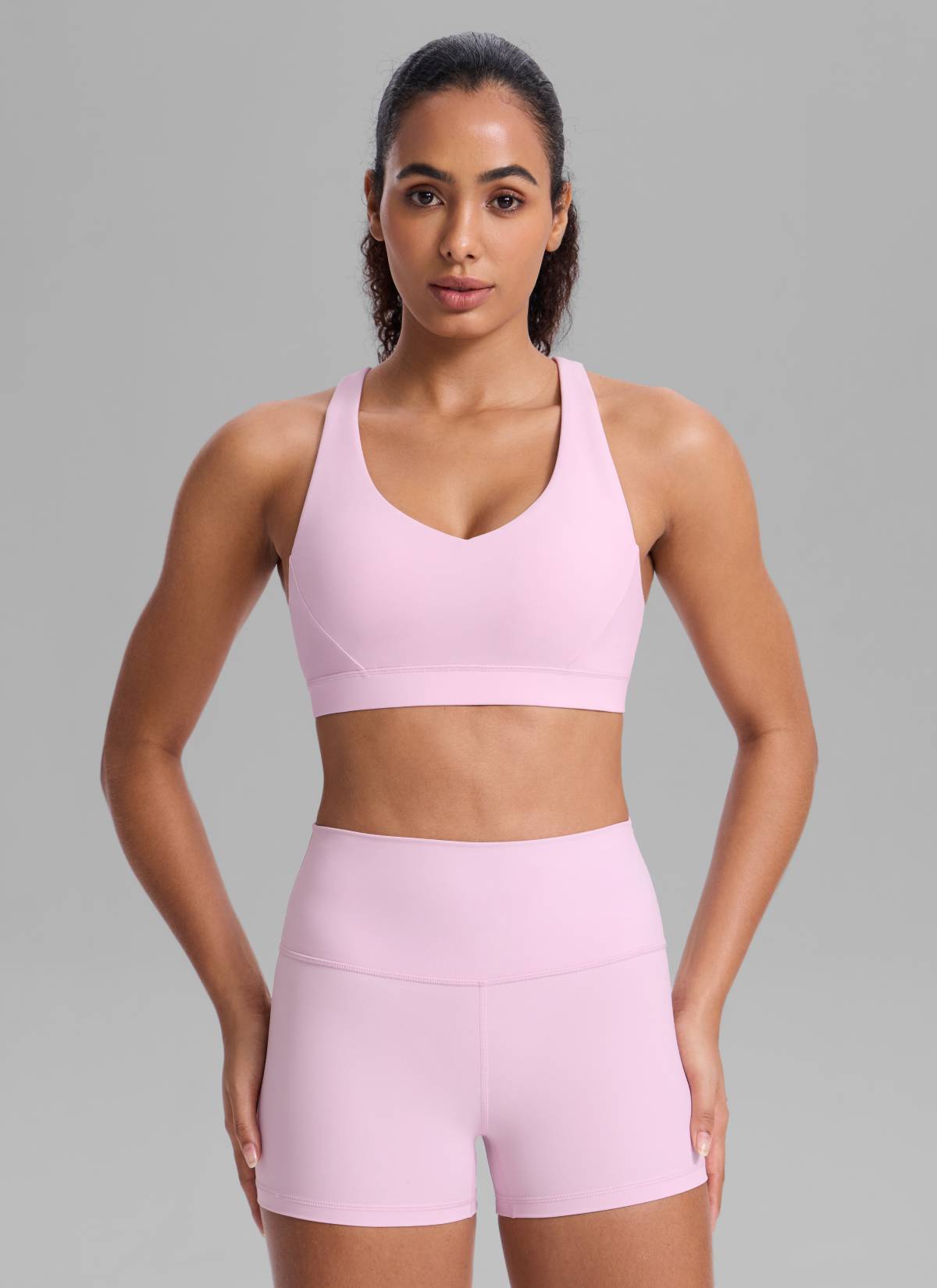 Adjustable Strap V Neck Bra - V Neck, Customisable Fit - Pink
