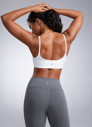 Thin Strap Sports Bra - Spaghetti Straps, Breathable