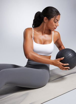 Thin Strap Sports Bra - Spaghetti Straps, Breathable