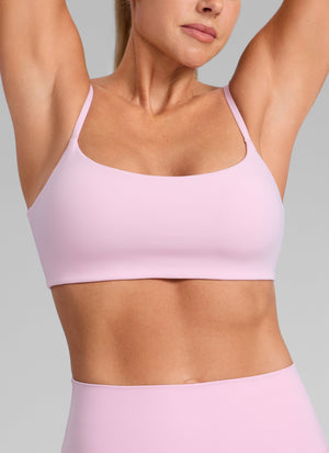 Thin Strap Sports Bra - Spaghetti Straps, Breathable