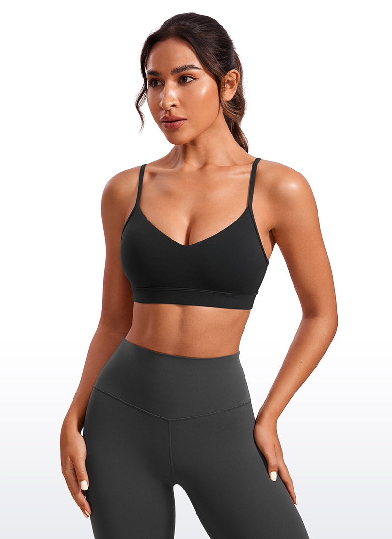 V Neck Spaghetti Strap Bra - V Neck, Fine Straps