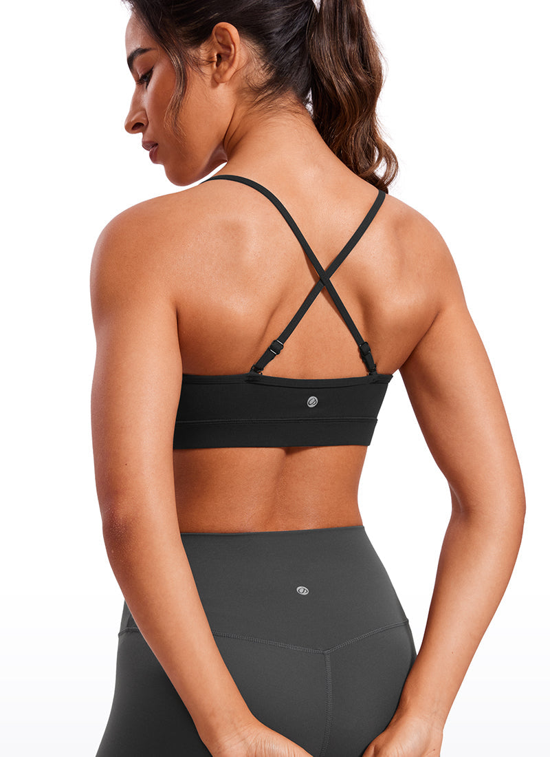 V Neck Spaghetti Strap Bra - V Neck, Fine Straps