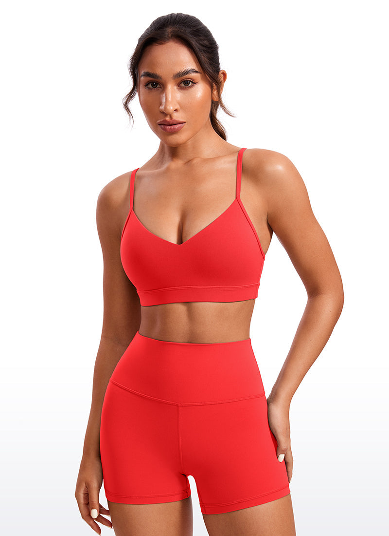 V Neck Spaghetti Strap Bra - V Neck, Fine Straps