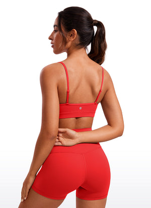 V Neck Spaghetti Strap Bra - V Neck, Fine Straps