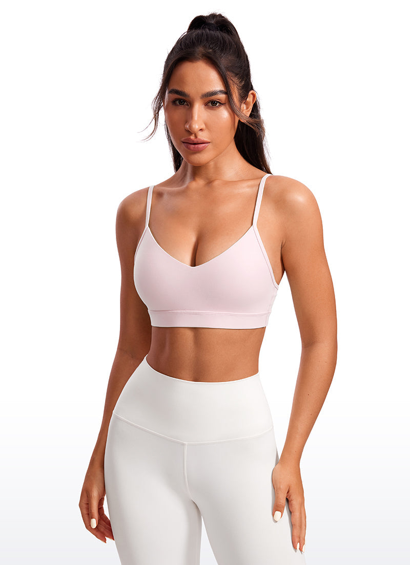 V Neck Spaghetti Strap Bra - V Neck, Fine Straps