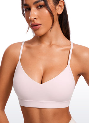 V Neck Spaghetti Strap Bra - V Neck, Fine Straps