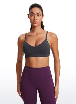 V Neck Spaghetti Strap Bra - V Neck, Fine Straps