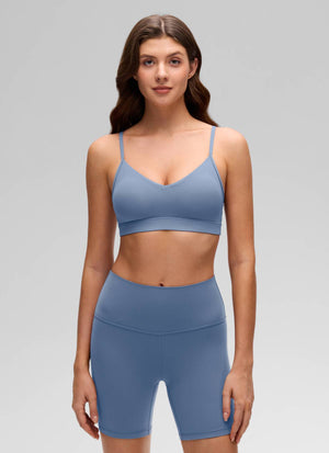 V Neck Spaghetti Strap Bra - V Neck, Fine Straps