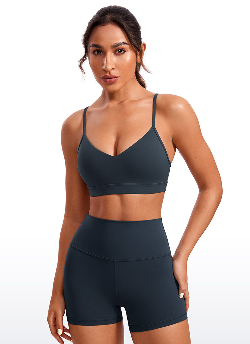 V Neck Spaghetti Strap Bra - V Neck, Fine Straps