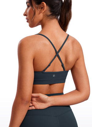 V Neck Spaghetti Strap Bra - V Neck, Fine Straps
