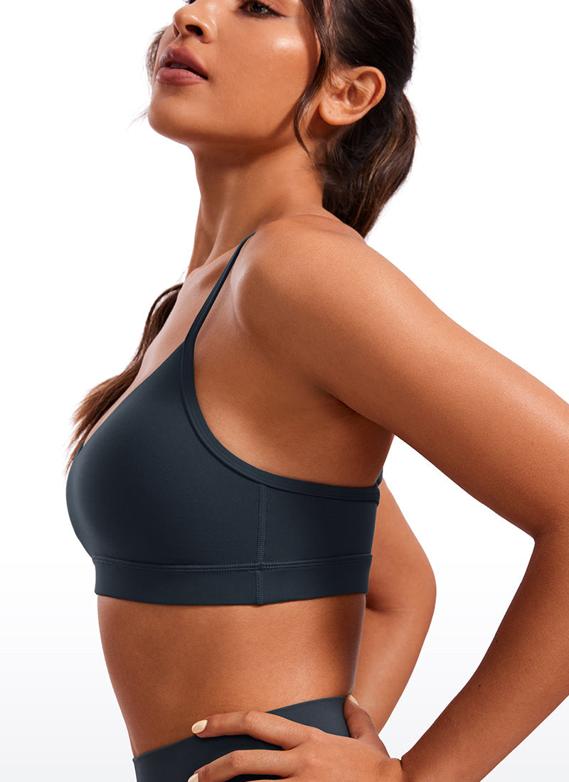 V Neck Spaghetti Strap Bra - V Neck, Fine Straps
