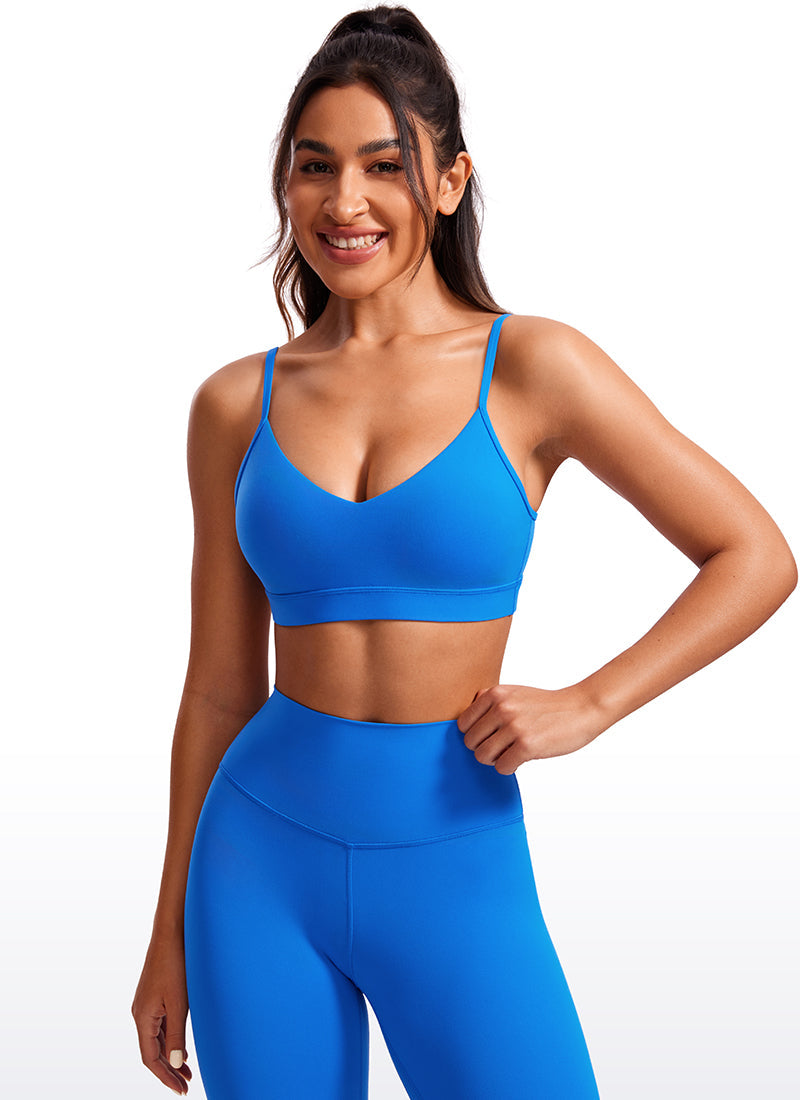 V Neck Spaghetti Strap Bra - V Neck, Fine Straps