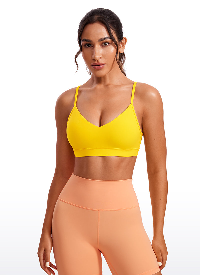 V Neck Spaghetti Strap Bra - V Neck, Fine Straps