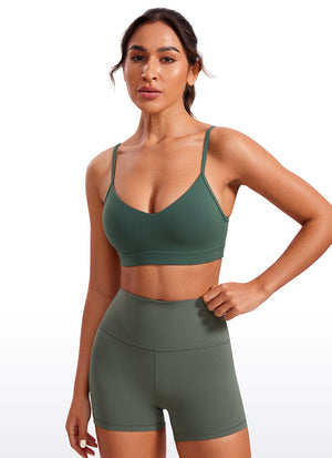 V Neck Spaghetti Strap Bra - V Neck, Fine Straps