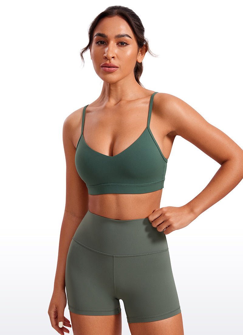 V Neck Spaghetti Strap Bra - V Neck, Fine Straps