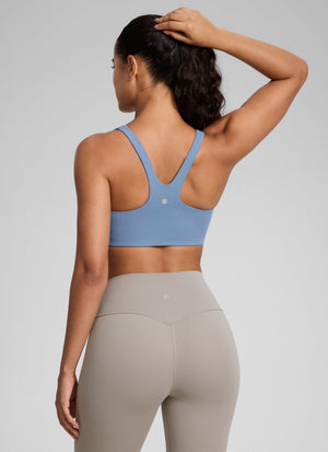 Square Neck Sports Bra - Double Lined, Wide Strap