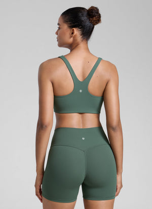 Square Neck Sports Bra - Double Lined, Wide Strap