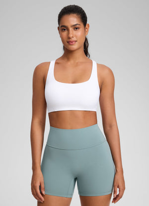 Square Neck Sports Bra - Double Lined, Wide Strap