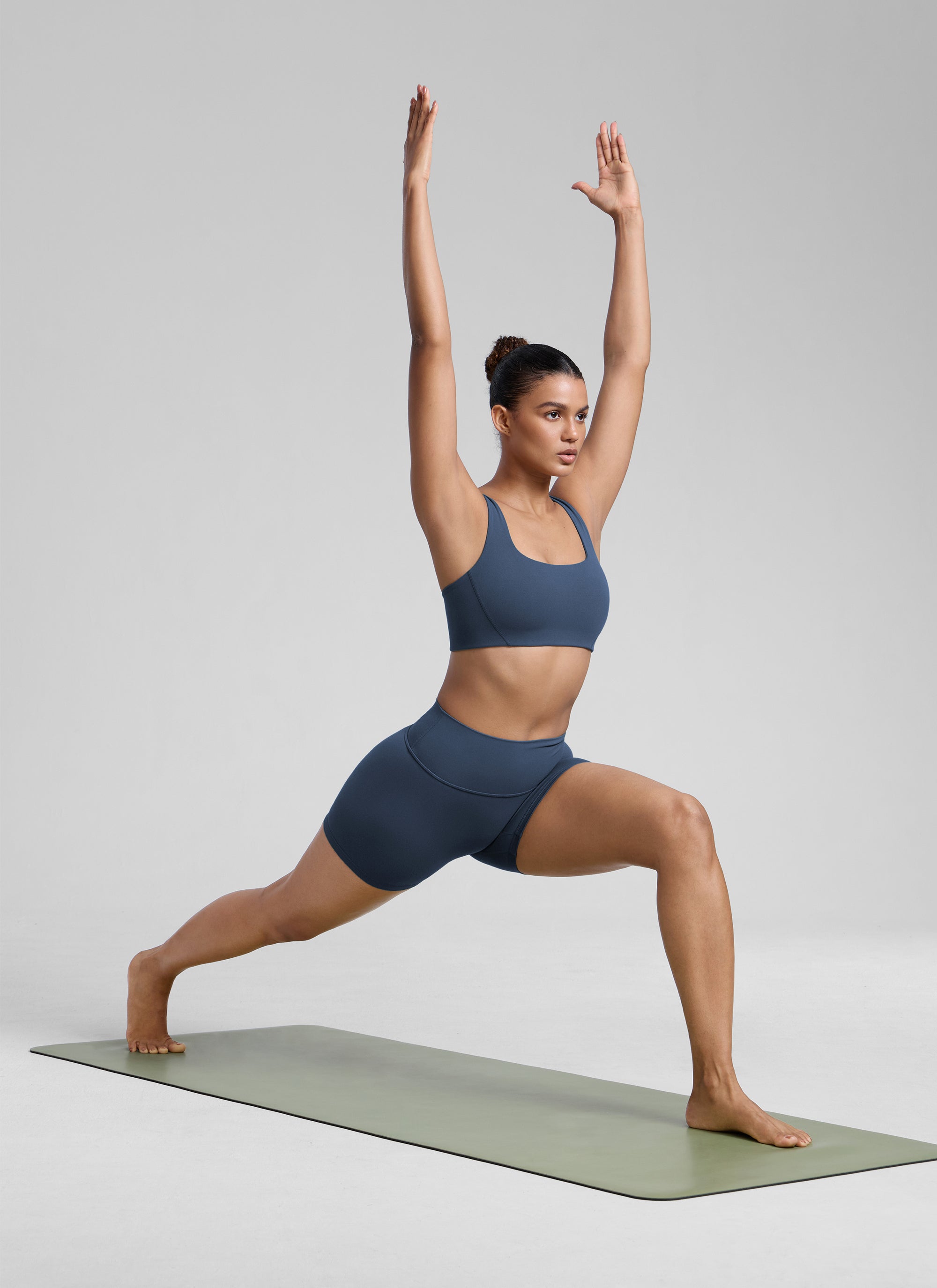Square Neck Sports Bra - Double Lined, Wide Strap