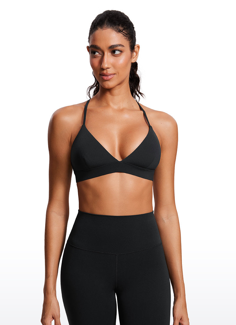Triangle Strappy Sports Bra - Triangle Cups, Strappy Design