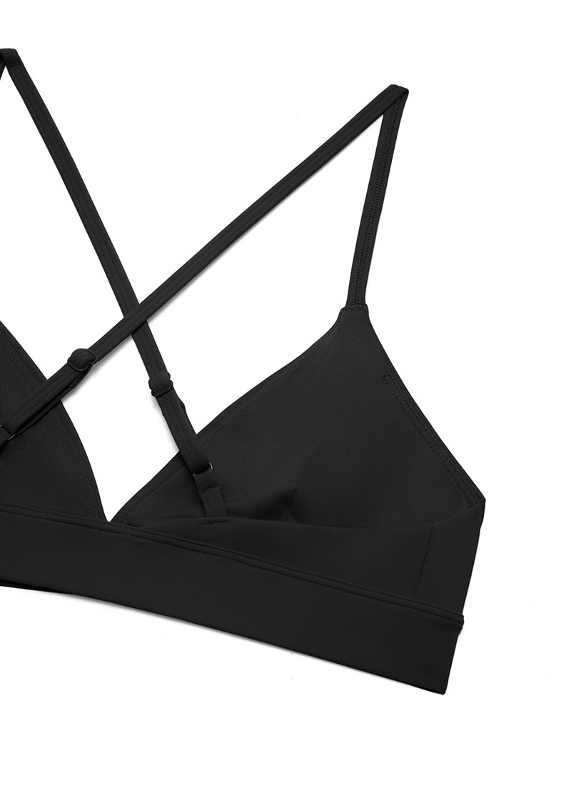Triangle Strappy Sports Bra - Triangle Cups, Strappy Design