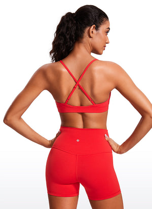 Triangle Strappy Sports Bra - Triangle Cups, Strappy Design