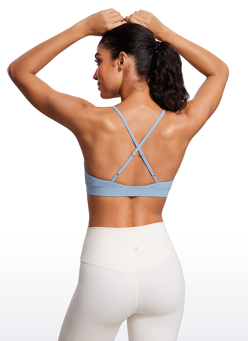 Triangle Strappy Sports Bra - Triangle Cups, Strappy Design