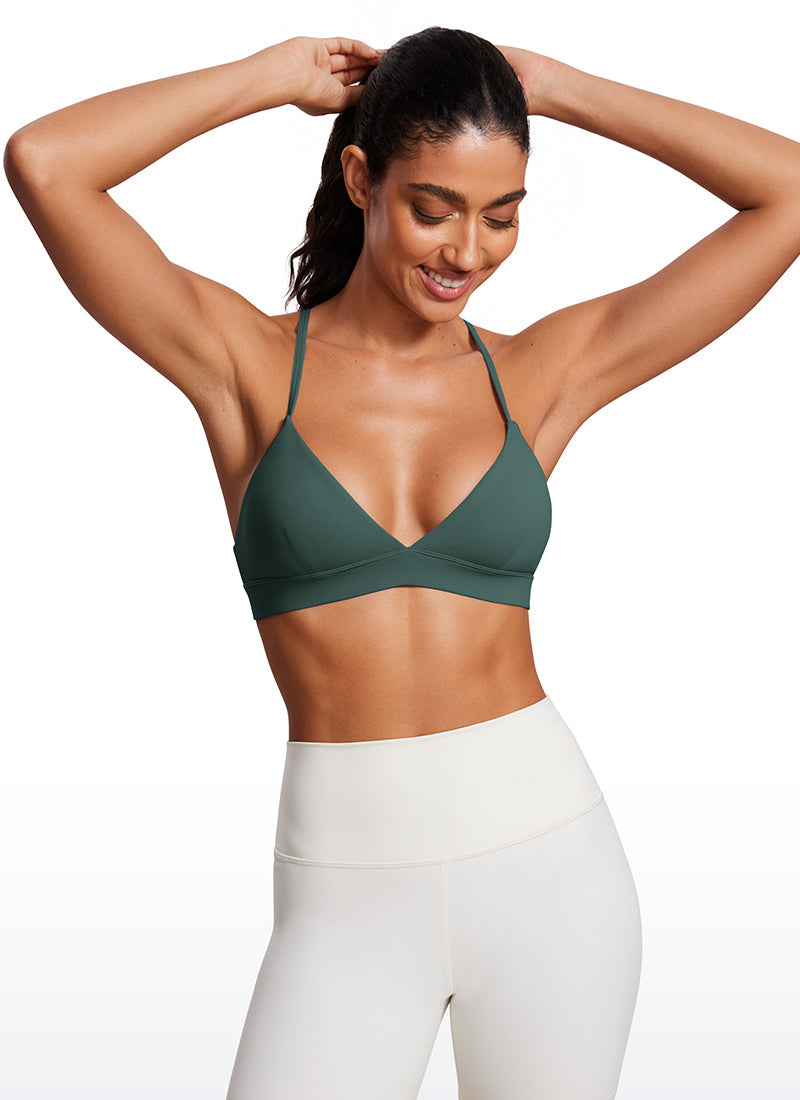 Triangle Strappy Sports Bra - Triangle Cups, Strappy Design