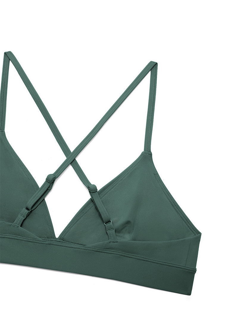 Triangle Strappy Sports Bra - Triangle Cups, Strappy Design