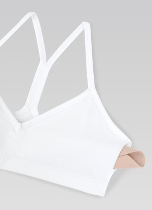 Ruched V Neck Sports Bra - Ruched Front, V Neckline