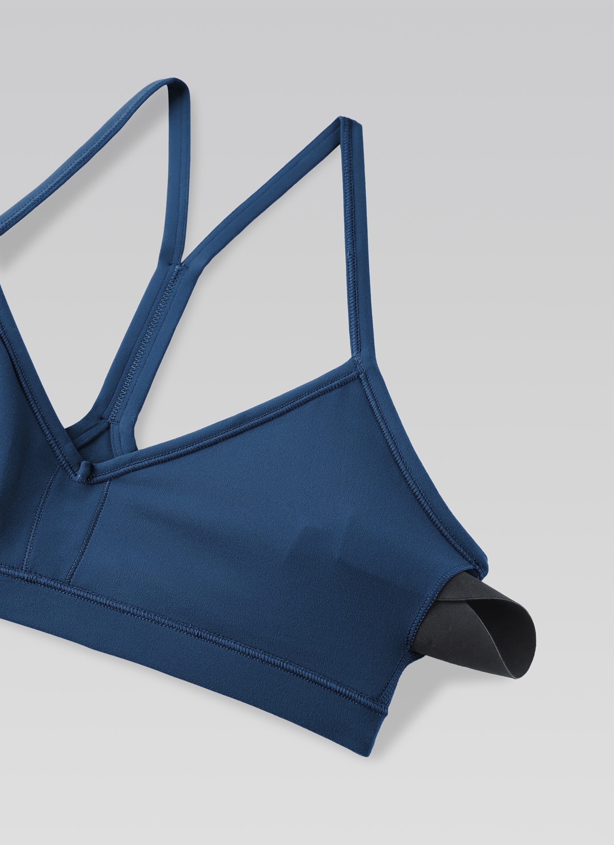 Ruched V Neck Sports Bra - Ruched Front, V Neckline